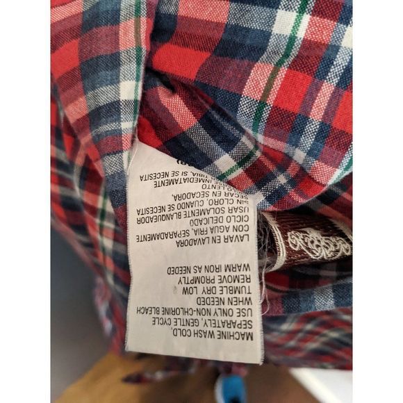 Vintage Sugar Company Sleeveless Red and Blue Plaid Blouse - Large - Picture 5 of 6